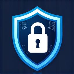 データ保護を示す鍵付きの盾アイコン